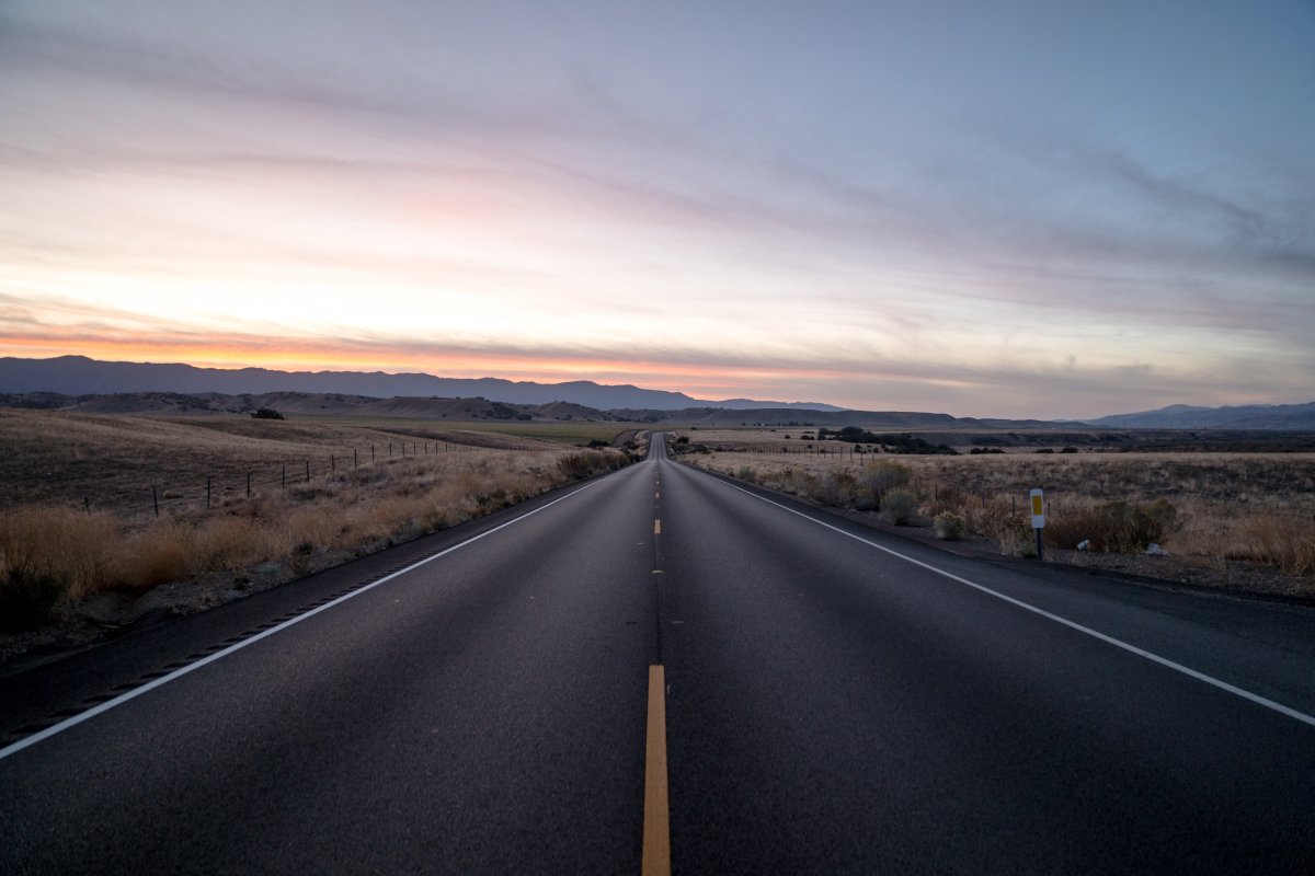 empty road at dusk